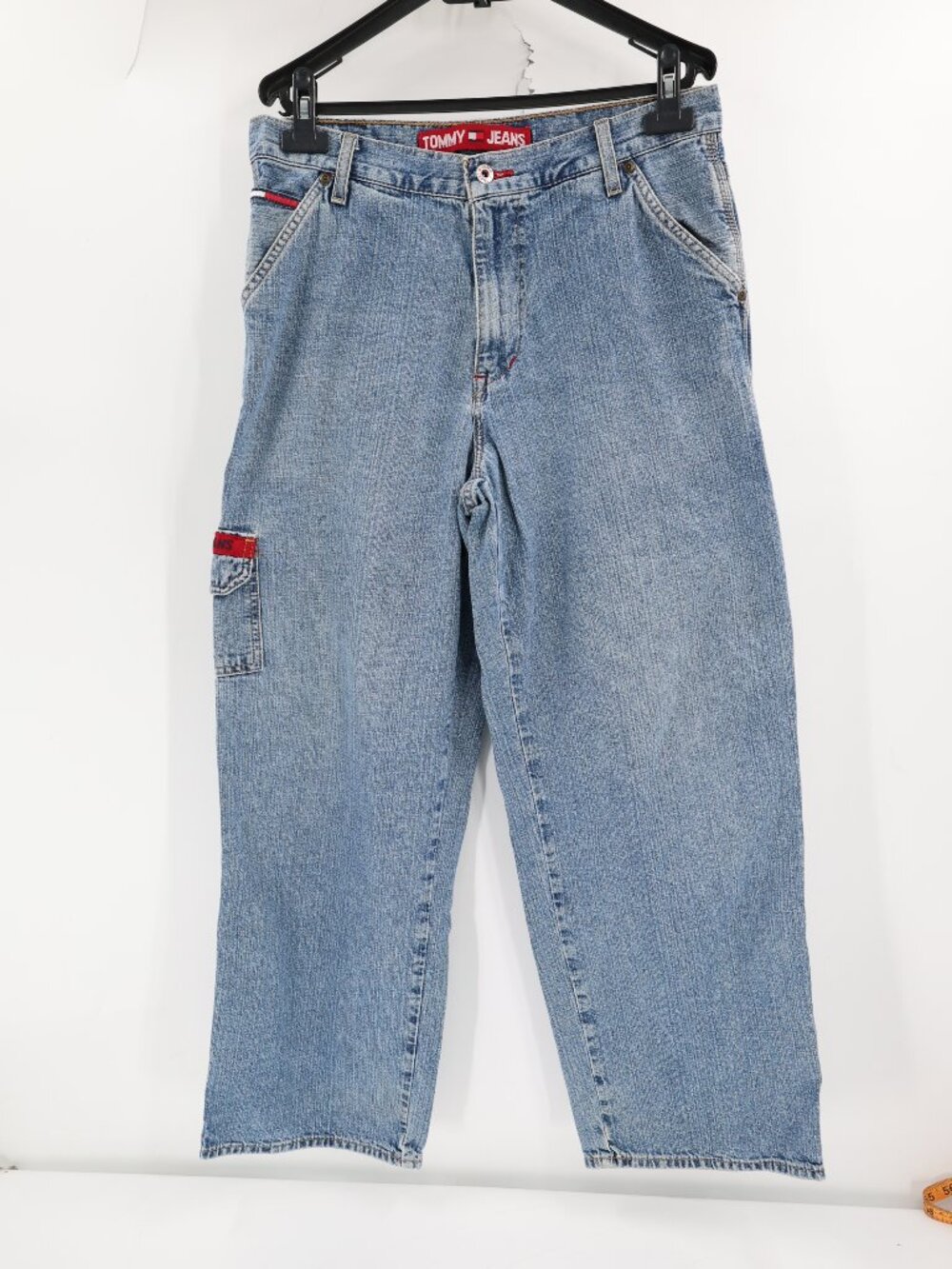 Vintage Y2K Tommy Hilfiger Jeans Men's 32 L29 Baggy Loose Cargo Carpenter Denim